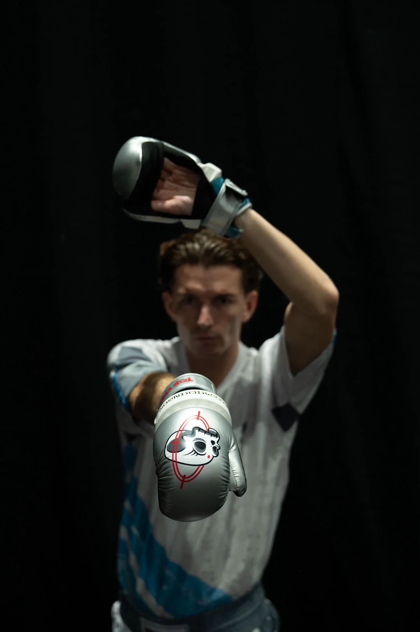 TOP TEN Pointfighter Gloves - Chrome Silver "DA" - Image 3